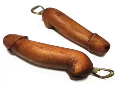 Penis OTWIERACZ Do Butelek Rękodzieło z Drewna L